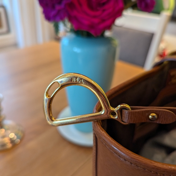 Ralph Lauren Tan Leather Purse Large - Picture 3 of 8